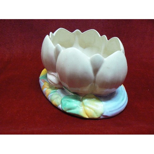 75 - CLARICE CLIFF LOTUS FLOATING BOWL WITH PINK LOTUS PETALS. THE MARKS ARE ROYAL STAFFORDSHIRE  CERAMIC... 