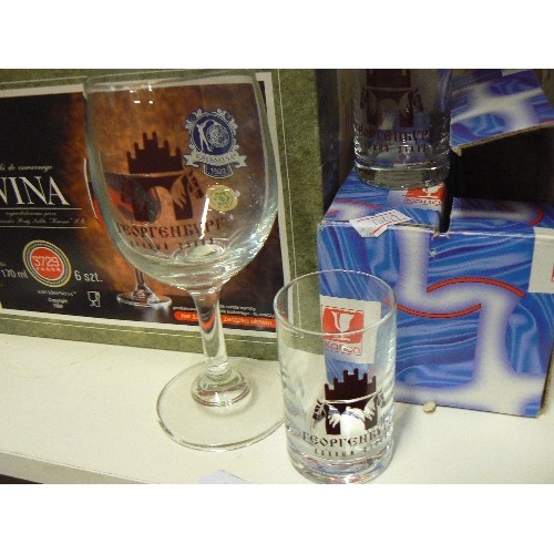 194 - WINE & SHOT GLASS SETS. 2 X BOXED SETS OF 6.