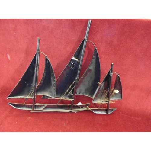 205 - SAILING BOAT/GALLEON WALL ART. GOLD SAILS.