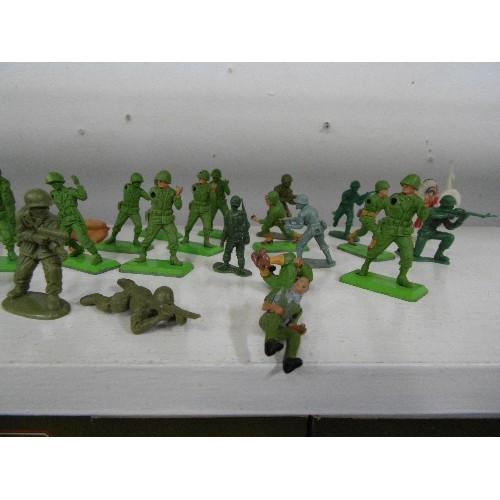 73 - LARGE QUANTITY OF SMALL PLASTIC COMBAT SOLDIERS. SOME WITH MISSING ARMS.