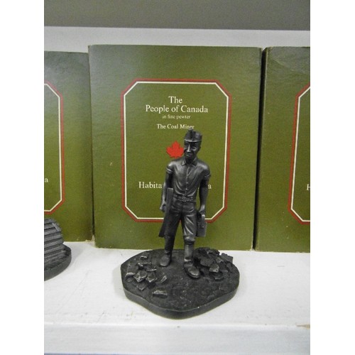 74 - COLLECTABLE FINE PEWTER 'THE PEOPLE OF CANADA' X 12 FIGURES BY FRANKLIN MINT. ALL WITH BOXES. INC TH... 