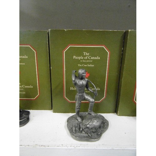 74 - COLLECTABLE FINE PEWTER 'THE PEOPLE OF CANADA' X 12 FIGURES BY FRANKLIN MINT. ALL WITH BOXES. INC TH... 