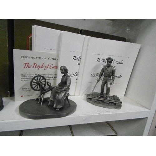 74 - COLLECTABLE FINE PEWTER 'THE PEOPLE OF CANADA' X 12 FIGURES BY FRANKLIN MINT. ALL WITH BOXES. INC TH... 