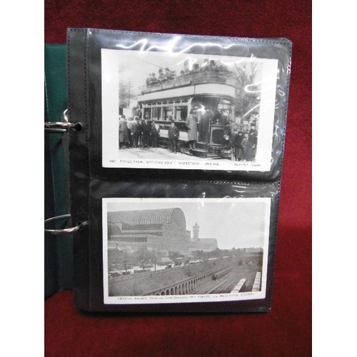 82 - 2 X ALBUMS CONTAINING VINTAGE HOLIDAY SOUVENIR POSTCARDS, AND A QUANTITY OF BLACK & WHITE CRYSTAL PA... 