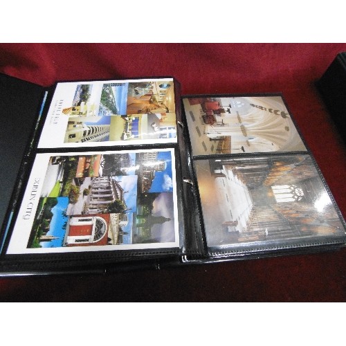 82 - 2 X ALBUMS CONTAINING VINTAGE HOLIDAY SOUVENIR POSTCARDS, AND A QUANTITY OF BLACK & WHITE CRYSTAL PA... 