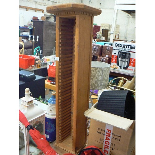 332 - RUSTIC PINE CD TOWER[WORKS AS A PLANT COLUMN IF TURNED TO FACE WALL]