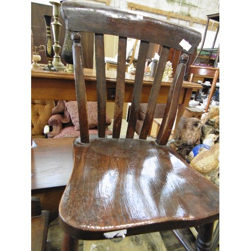 338 - VINTAGE KITCHEN CHAIR. DARK WOOD COLOUR.