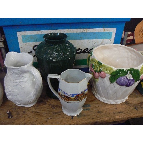 353 - COLLECTION OF VINTAGE CERAMICS. LARGE JUGS, VASES, PLANTERS ETC ETC.