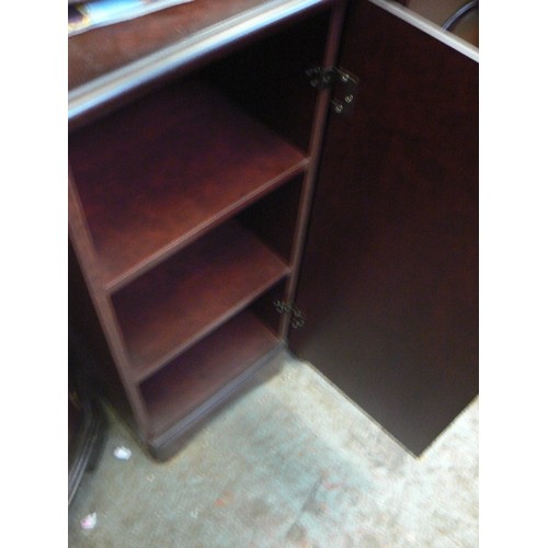 388 - PAIR OF TALL NARROW MAHOGANY CABINETS