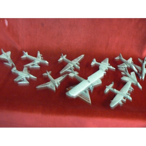 230 - COLLECTION OF 11 X SMALL METAL WAR PLANES BY ROYAL HAMPSHIRE. INC WELLINGTON BOMBER, SPITFIRE, LANCA... 