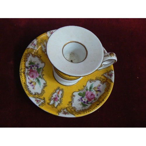 257 - PRETTY YELLOW FLORAL 'WEE WILLIE WINKIE' CANDLESTICK.