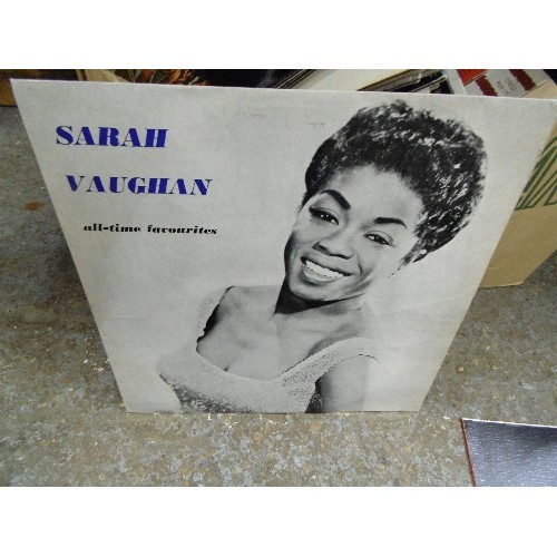 412 - LP RECORDS. LARGE BOX FULL. INC SARAH VAUGHAN, JESUS CHRIST SUPERSTAR ROCK OPERA, SHOW-BOAT, SHIRLEY... 