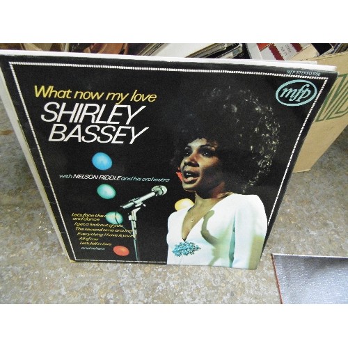 412 - LP RECORDS. LARGE BOX FULL. INC SARAH VAUGHAN, JESUS CHRIST SUPERSTAR ROCK OPERA, SHOW-BOAT, SHIRLEY... 