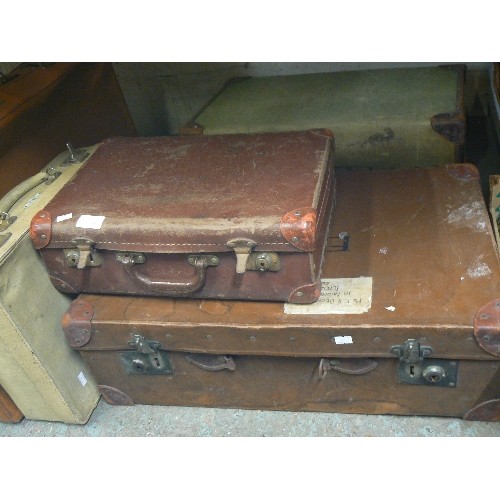 134 - 4 X VINTAGE SUITCASES.