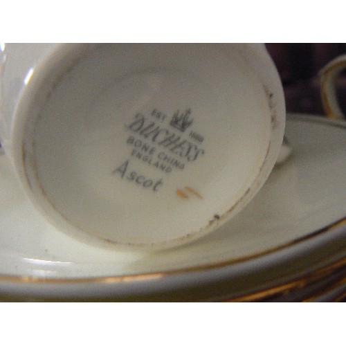 442 - DUCHESS FINE BONE CHINA 'ASCOT' 6 X DUOS. IVORY/GOLD.