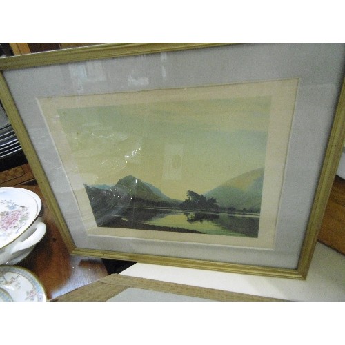 446 - 2 X LOVELY W.H.COOPER, FRAMED/GLAZED PRINTS. LAKE SCENES.