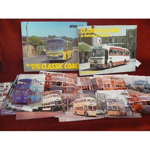 315 - 2 X KEVIN LANE 'CLASSIC COACH' BOOKS. TOGETHER WITH QUANTITY OF VINTAGE 'BUS-SPOTTER' PHOTOGRAPHS.