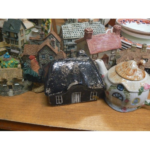 317 - CERAMIC COTTAGE COLLECTION. LEONARDO COLLECTION, STUDIO POTTERY, NOVELTY COTTAGE TEAPOTS ETC.