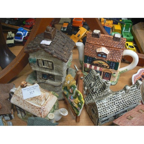 317 - CERAMIC COTTAGE COLLECTION. LEONARDO COLLECTION, STUDIO POTTERY, NOVELTY COTTAGE TEAPOTS ETC.