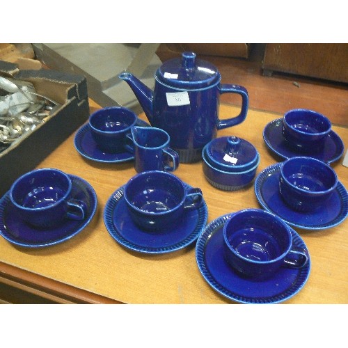 321 - INK-BLUE TEA SET. 6 PERSON.