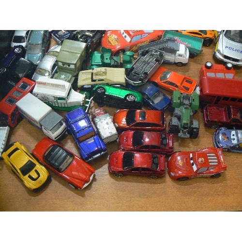 328 - LARGE COLLECTION OF DIE-CAST MODEL VEHICLES. SOME PLAYWORN.