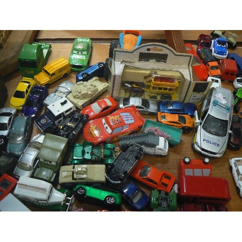 328 - LARGE COLLECTION OF DIE-CAST MODEL VEHICLES. SOME PLAYWORN.