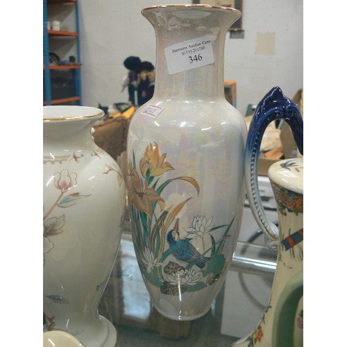 346 - COLLECTION OF VINTAGE VASES AND JUGS. INC MEAKIN, J'FRYER ETC.