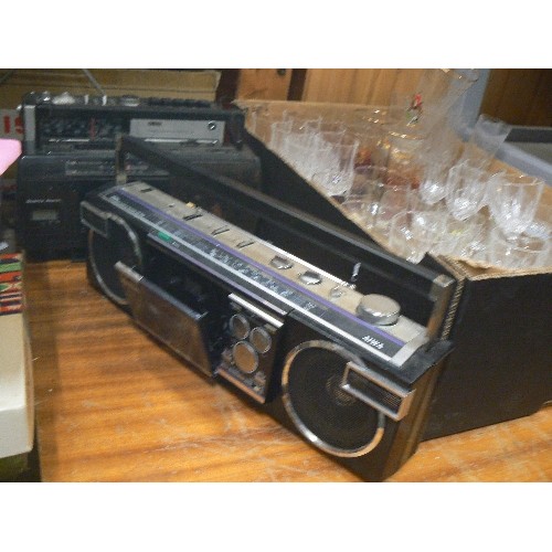 349 - RADIO CASSETTE RECORDERS- ULTRA, STARLITE HIPO-BASE, AIWA, & PHILIPS RADIO.