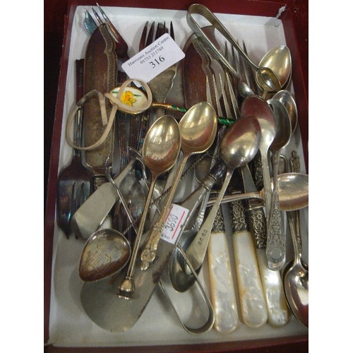 316 - VINTAGE MIXED CUTLERY WITH SOME SILVER