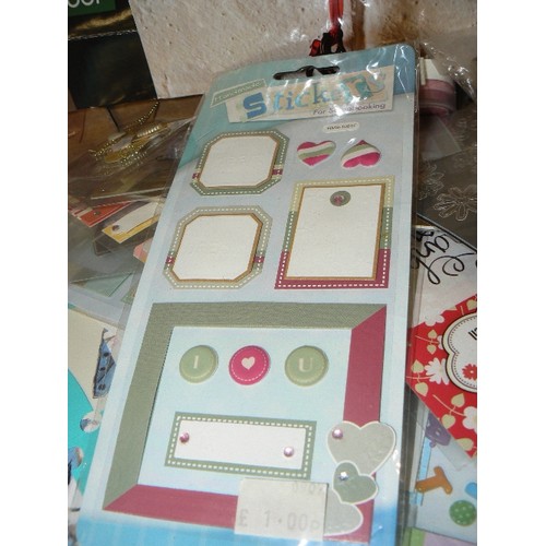 419 - 3 X BOXES OF CRAFTING PAPER, STENCILS, STICKERS, FOIL SHEETS, GREETING CARD TEMPLATES, PHOTO PAPER, ... 