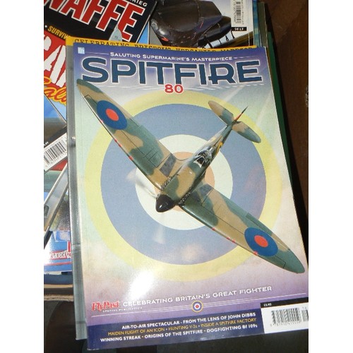 440 - CRATE FULL OF WARPLANE RELATED MAGAZINES. INC SPITFIRE, LUFTWAFFE EAGLES, MUSTANG, HURRICANE SALUTE ... 