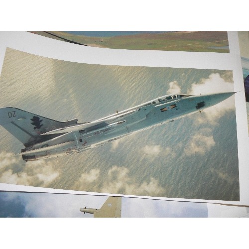 385 - QUANTITY OF RAF AND OTHER, PLANES AND CHOPPERS ETC,  PHOTOGRAPHIC & PAINTED PRINTS