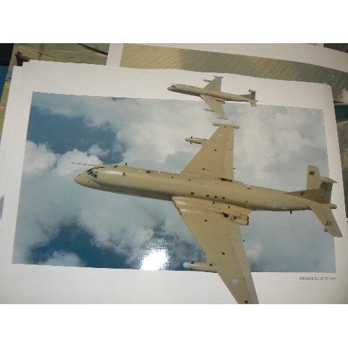 385 - QUANTITY OF RAF AND OTHER, PLANES AND CHOPPERS ETC,  PHOTOGRAPHIC & PAINTED PRINTS