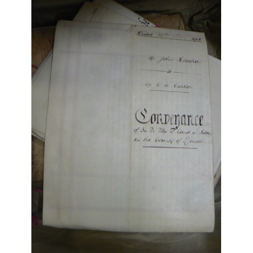 422 - BUNDLE OF LOCAL & ORIGINAL EARLY HAND-WRITTEN PROPERTY TITLE DEEDS, RELATING TO FISHTOFT, BOSTON, IN... 