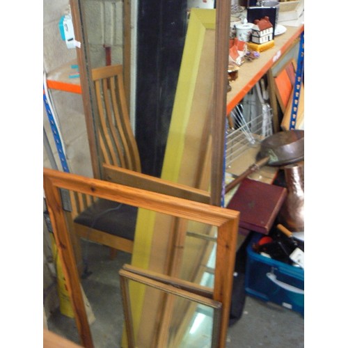 528 - 5 X MIRRORS. INC CONTEMPOARY TALL FRAMED WALL MIRRORS.