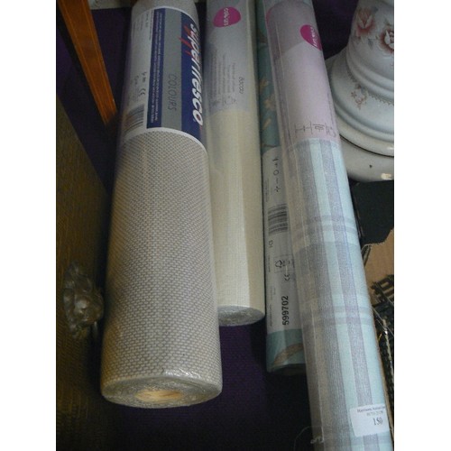 150 - 4 X WALLPAPER ROLLS. MIXED. PACKAGED/UNUSED.