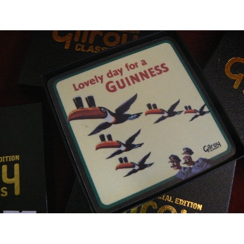 161 - GUINNESS COASTERS/BEER MATS. 4 X 'SPECIAL EDITION GILROY CLASSICS' SETS. BOXED.