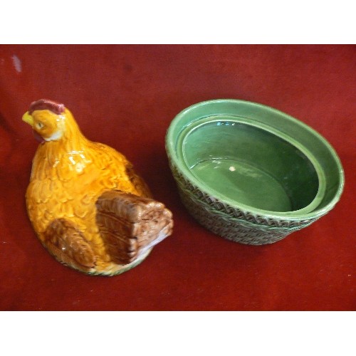 181 - LIDDED EGG STORE, IN THE FORM OF A CERAMIC CHICKEN