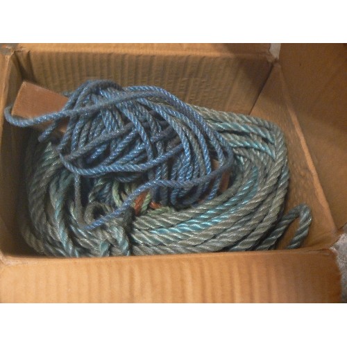 301 - BOX OF STRONG BLUE ROPE.