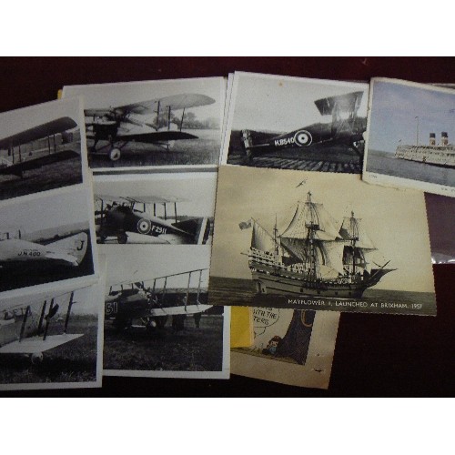 237 - SMALL COLLECTION OF OLD PLANES, NIGHTHAWK ETC. A VINTAGE STORYBOOK 'A HAPPY PAIR' SOME OLD POSTCARDS... 