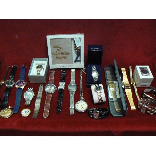 12 - BOX OF LADIES AND GENTS WATCHES - DANIEL HECHTER, SMITHS POCKET WATCH, LIMIT, SEKONDA, LORUS, MICHAE... 