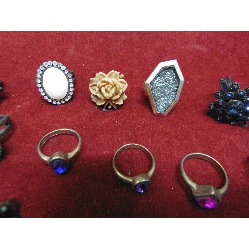 22 - LARGE COLLECTION OF DRESS RINGS ALL SHAPES AND SIZES