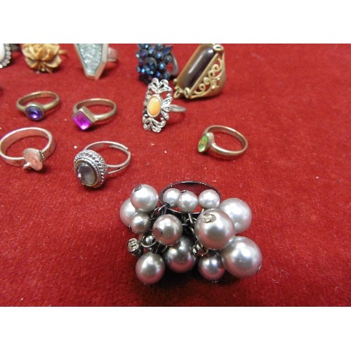 22 - LARGE COLLECTION OF DRESS RINGS ALL SHAPES AND SIZES