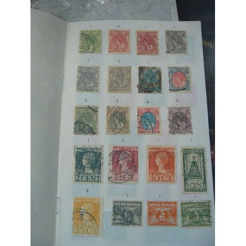 373 - 2 X SMALL STAMP ALBUMS 'WINCHESTER & DISTRICT STAMP SOCIETY' WITH CONTENTS. ALSO AN ART-BIN COMPARTM... 