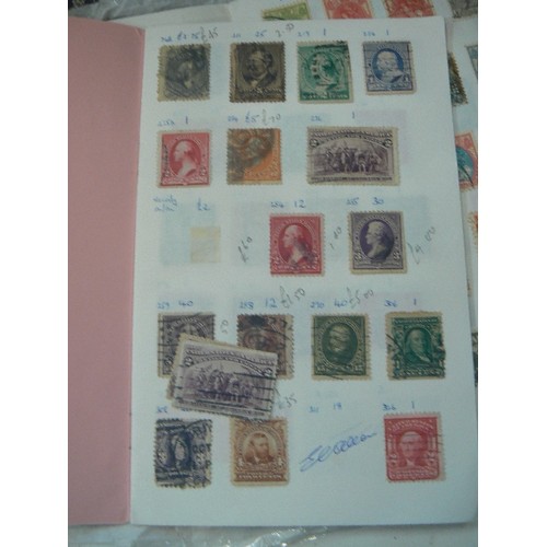 373 - 2 X SMALL STAMP ALBUMS 'WINCHESTER & DISTRICT STAMP SOCIETY' WITH CONTENTS. ALSO AN ART-BIN COMPARTM... 