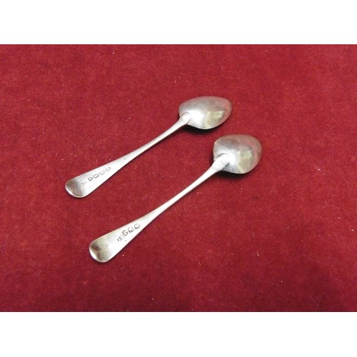 36 - 2 GEORGIAN SILVER HALLMARKED TEASPOONS