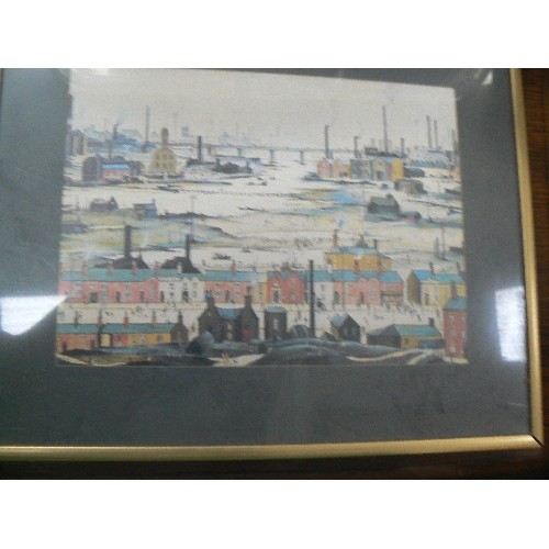 550 - 8 SMALL FRAMED AND GLAZED PRINTS INCLUDING 2 LOWRY PRINTS