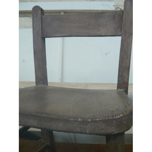 61 - LOVELY 1930'S OAK FRAMED AND ELM SEATED CHILDS CHAIR