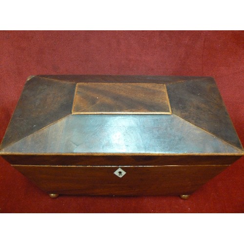 64 - GEORGIAN MAHOGANY TEA CADDY