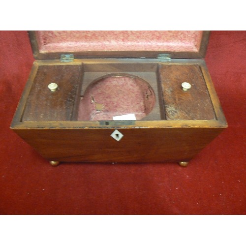 64 - GEORGIAN MAHOGANY TEA CADDY